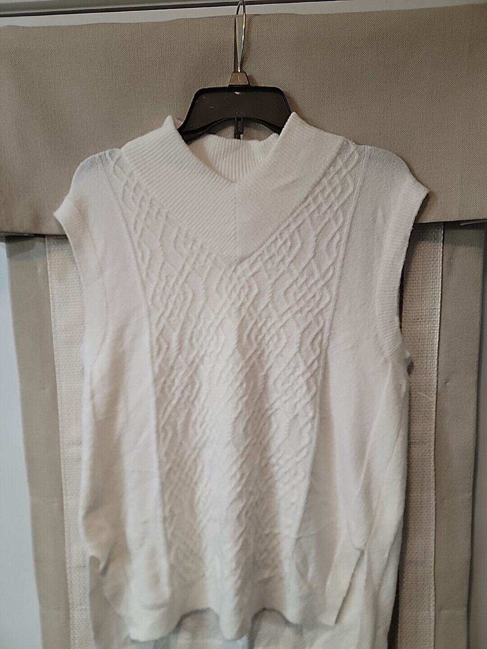 Treasure & Bond Girls White Ribbed Tank Top Size L 12/14 B9